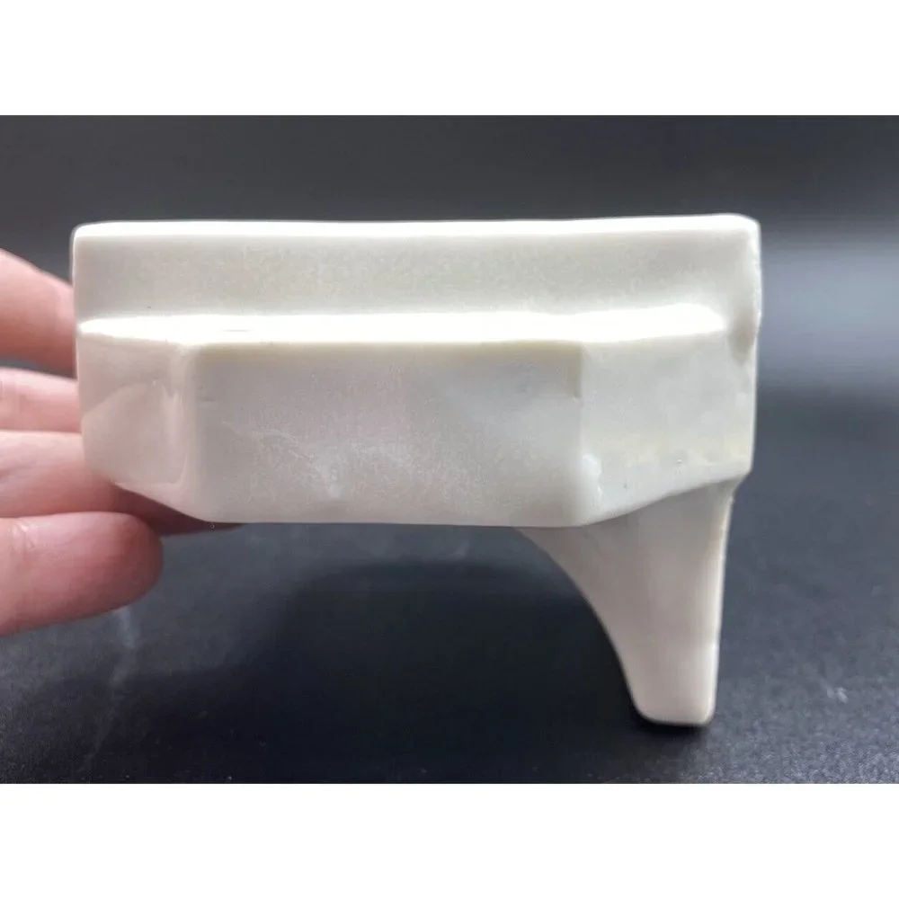 Antique White Porcelain Ceramic Soap Dish Bath Shower Tooth Brush Tray